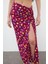 Kadın Moda Stil Maxi Astarsız Dokuma Desenli Yırtmaç Detaylı Midi Boy Dokuma Etek 4