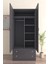 Çocuk Odası 2 Kapaklı Dream House Gardırop 5 Raflı 2 Çekmeceli Askılı Elbise Dolabı 4