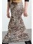 Kadın Moda Stil Maxi Astarsız Örme Kahverengi Leopar Animal Baskılı Beli Lastikli Maxi Kalem Etek 2