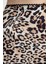 Kadın Moda Stil Maxi Astarsız Örme Kahverengi Leopar Animal Baskılı Beli Lastikli Maxi Kalem Etek 4