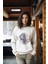 Premium Tarz Savage Wolves Baskılı Kadın Bisiklet Yaka Sweatshirt 1