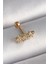 316L Çelik Gold Renk Zirkon Taşlı Yonca Tragus Piercing 1