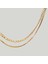 Çelik Kadın Kolye, Çift Zincir Detaylı, Gold Renk, No:87 2