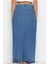 Modern Tarz Astarsız Denim Maxi Boy Yırtmaçlı Maxi Denim Etek 4
