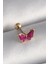 Gümüş Renk Pembe Kelebek Model Tragus Piercing - EBJ241123W29437 1