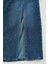 Modern Tarz Büyük Beden Astarsız Denim Midi Boy Yüksek Bel Yırtmaçlı Denim Etek 3