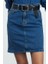 Modern Tarz Astarsız Denim Mini Boy Basic Yüksek Bel Mini Denim Etek 1