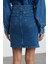Modern Tarz Astarsız Denim Mini Boy Basic Yüksek Bel Mini Denim Etek 4