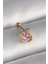 Gold Renk Pembe Mineli Kalp Zirkon Taş Detay Tragus Piercing - EBJ241123W29423 1