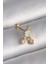 Gold Renk Beyaz Mineli Kalp Sallantı Zirkon Taşlı Tragus Piercing - EBJ241123W29379 1