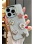 Iphone 15 Pro Max Uyumlu 3D Taş Kurdele Kelebek Kalp Işleme Motifli Sert Kapak 1