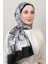 Linda Etnik Desen Şal 1717-4 Siyah-Gri 2