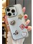 Iphone 15 Pro Max Uyumlu 3D Taş Kurdele Kelebek Kalp Işleme Motifli Sert Kapak 1