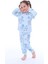 Pamuk Kız ve Erkek Çocuk Için Unisex Uzun Kollu Sevimli Aslan ve Kedi Desenli Pijama Takımı (3,4,5,6,7,8 Yaş) 2