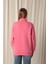Üç Iplik Dik Yaka Yarım Fermuarlı Kadın Pembe Sweat 5