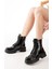 Siyah Rugan Bağcıklı Fermuarlı Günlük Kadın Bot 2