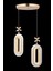 Tekno Trust LED Alfa 2'li Gold 3 Renk Ledli Kristal Taşlı Modern LED Avize 4