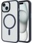 - Apple iPhone 14 - Kılıf Mat Arka Yüzey Wireless Şarj Özellikli Flet Magsafe Kapak - Lacivert 1