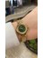 Quartz Çelik Altın Rengi Yeşil Kadran 28 mm Kadın Kol Saati 2