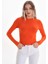 Likralı Pamuk Tişört-Slim Fit -Turuncu 2