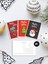 Yılbaşı Hediye Paketi Seti, 4'Lü Yeni Yıl Tebrik Kartı, Yılbaşı Zarf,Sticker,Kartpostal Kırmızı Zarf 2