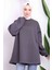 Füme Bisiklet Yaka Üç İplik Sweat Tunik 3