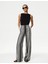 Yüksek Bel Desenli Wide Leg Pantolon 1