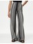 Yüksek Bel Desenli Wide Leg Pantolon 2