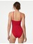 Boncuk Detaylı Cut Out Bandeau Mayo 4