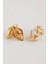 Kadın 2'li Mat Gold Küpe E1327AXNS 3