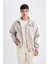 Regular Fit İnce Mont Ceket Dik Yaka Fermuarlı Cepli Mevsimlik Hafif C6214AX24AU 3