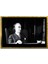 Yapay Zeka ile Yenilenmiş Atatürk Fotoğrafları Siyah Beyaz Cam Tablo, 3D Dekoratif Baskı 21 1