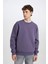 Boxy Fit Bisiklet Yaka Baskılı Sweatshirt X8282AZ24AU 3