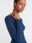31401 Büzgülü Kayık Yaka Top-Lacivert 4