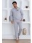 Renk Seçenekli Pamuk, Uzun Kollu Erkek Pijama Takımı - 0300 3
