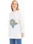 Kadın Çiçek Işlemeli Örme Sweatshirt - Ekru 5