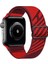 Apple Watch Örgü Tokalı Bant Kordon ( Seri 10 - 42 mm Uyumlu) Kırmızı Siyah 1