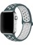 Apple Watch Delikli Nike Spor Silikon Kordon ( Seri 10 - 42 mm Uyumlu) Yeşil Beyaz 1