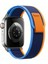 Apple Watch Trail Loop Cırtlı Bant Kordon ( Seri 10 - 42 mm Uyumlu) Lacivert Turuncu 1
