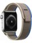 Apple Watch Trail Loop Cırtlı Bant Kordon ( Seri 10 - 42 mm Uyumlu) Gri Mavi 1