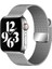 Apple Watch Mıknatıslı Hasır Metal Kordon ( Seri 10 - 42 mm Uyumlu) Gümüş 1