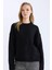 Oversize Geniş Kalıp Bisiklet Yaka Basic Düz Triko Kazak D9518AX24WN 1
