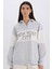 Relax Fit Polo Yaka Baskılı Kalın Sweatshirt E3229AX24WN 1