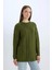 Regular Fit Bisiklet Yaka Saç Örgü Desenli Triko Kazak Tunik B4284AX24WN 4