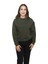 Kadın Yeşil Yuvarlak Yaka Krop Model Oversize Şardonlu Swetshirt 4