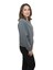 Kadın Antrasit Yuvarlak Yaka Krop Model Oversize Şardonlu Swetshirt 2
