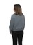 Kadın Antrasit Yuvarlak Yaka Krop Model Oversize Şardonlu Swetshirt 3
