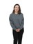 Kadın Antrasit Yuvarlak Yaka Krop Model Oversize Şardonlu Swetshirt 5