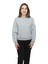 Kadın Gri Melanj Yuvarlak Yaka Krop Model Oversize Şardonlu Swetshirt 1