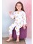 Kız Çocuk %100 Pamuk Pijama Takımı 1810-PUDRA 1